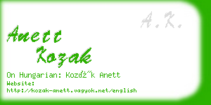 anett kozak business card